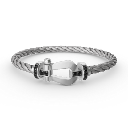 [Kismet Jewels ]FORCE LARGE HORSESHOE BLACK DIAMOND BRACELET SILVER