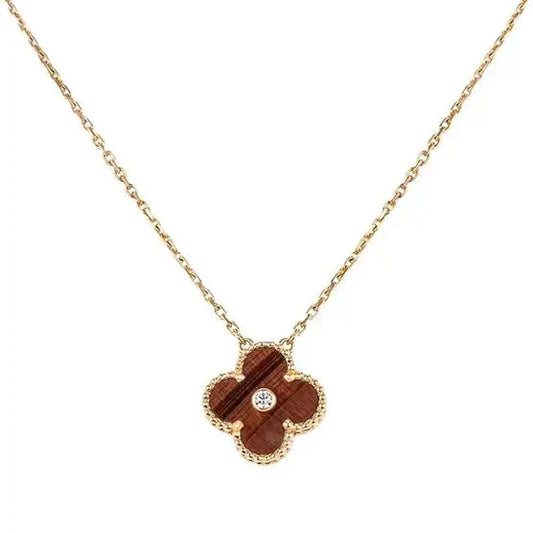 [Kismet Jewels ]CLOVER 15MM DIAMOND AND YELLOW TIGER'S EYE AGATE necklace
