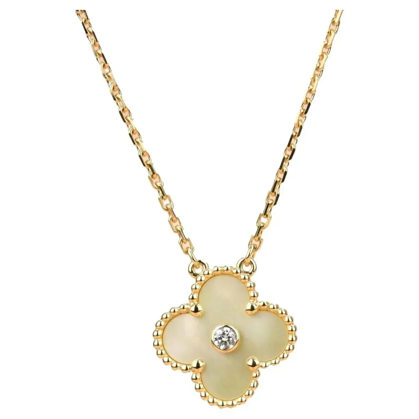 [Kismet Jewels ]CLOVER 15MM DIAMOND GOLD MOTHER OF PEARL NECKLACE