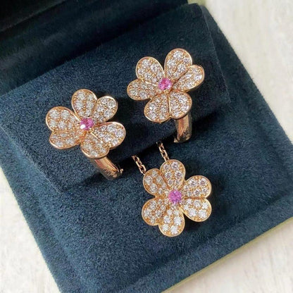 [Kismet Jewels ]FRIVOLE ROSE GOLD FLOWER DIAMOND NECKLACE