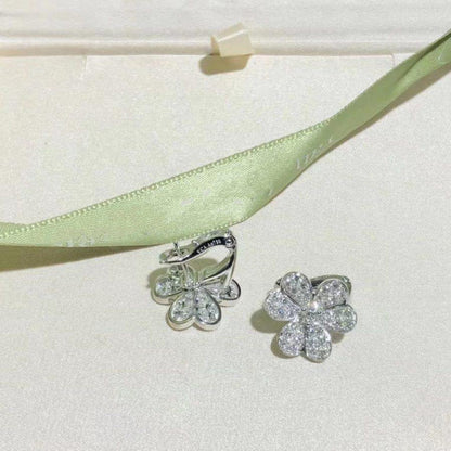 [Kismet Jewels ]FRIVOLE SILVER FLOWER DIAMOND EARRINGS