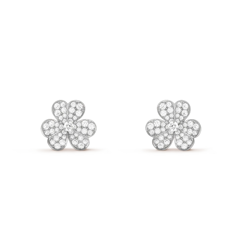 [Kismet Jewels ]FRIVOLE SILVER FLOWER DIAMOND EARRINGS