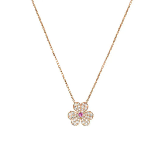 [Kismet Jewels ]FRIVOLE ROSE GOLD FLOWER DIAMOND NECKLACE