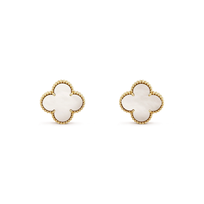 [Kismet Jewels ]CLOVER MEDIUM 1 MOTIFS  WHITE MOP STUD EARRINGS