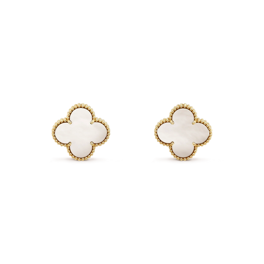 [Kismet Jewels ]CLOVER MEDIUM 1 MOTIFS  WHITE MOP STUD EARRINGS