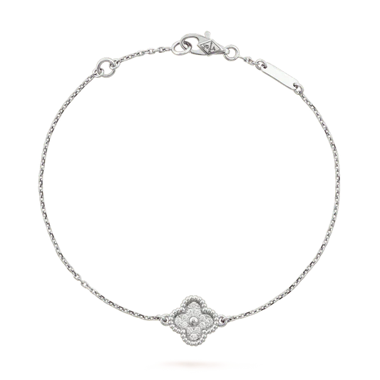 [Kismet Jewels ]CLOVER  SINGLE FLOWER BRACELET SILVER
