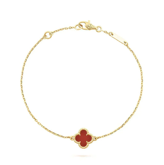 [Kismet Jewels ]CLOVER  CARNELIAN SINGLE FLOWER BRACELET