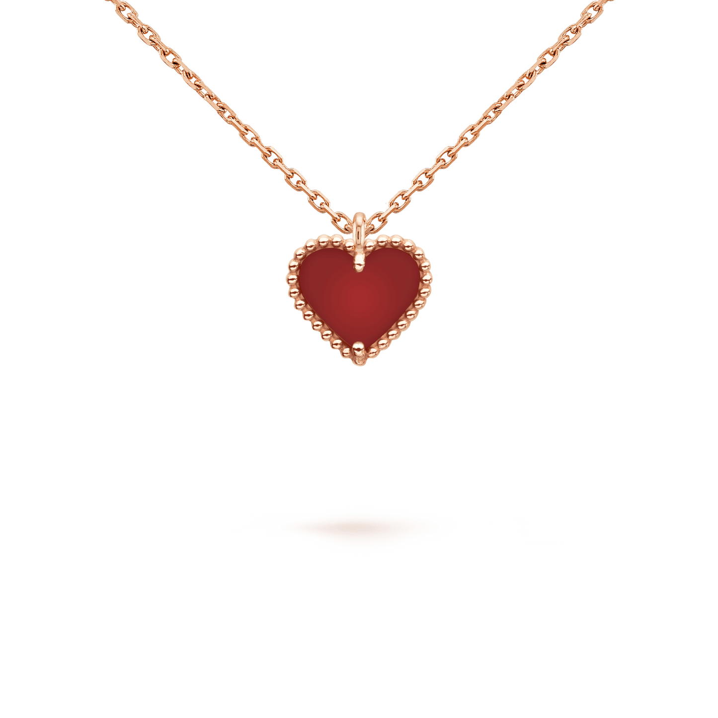 [Kismet Jewels ]SWEET CLOVER CARNELIAN HEART NECKLACE
