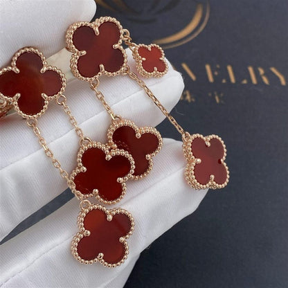 [Kismet Jewels ]CLOVER EARRINGS CARNELIAN 4 MOTIFS PINK GOLD