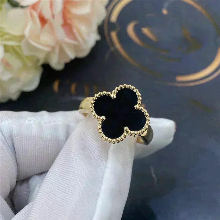 [Kismet Jewels ]CLOVER ONYX RING