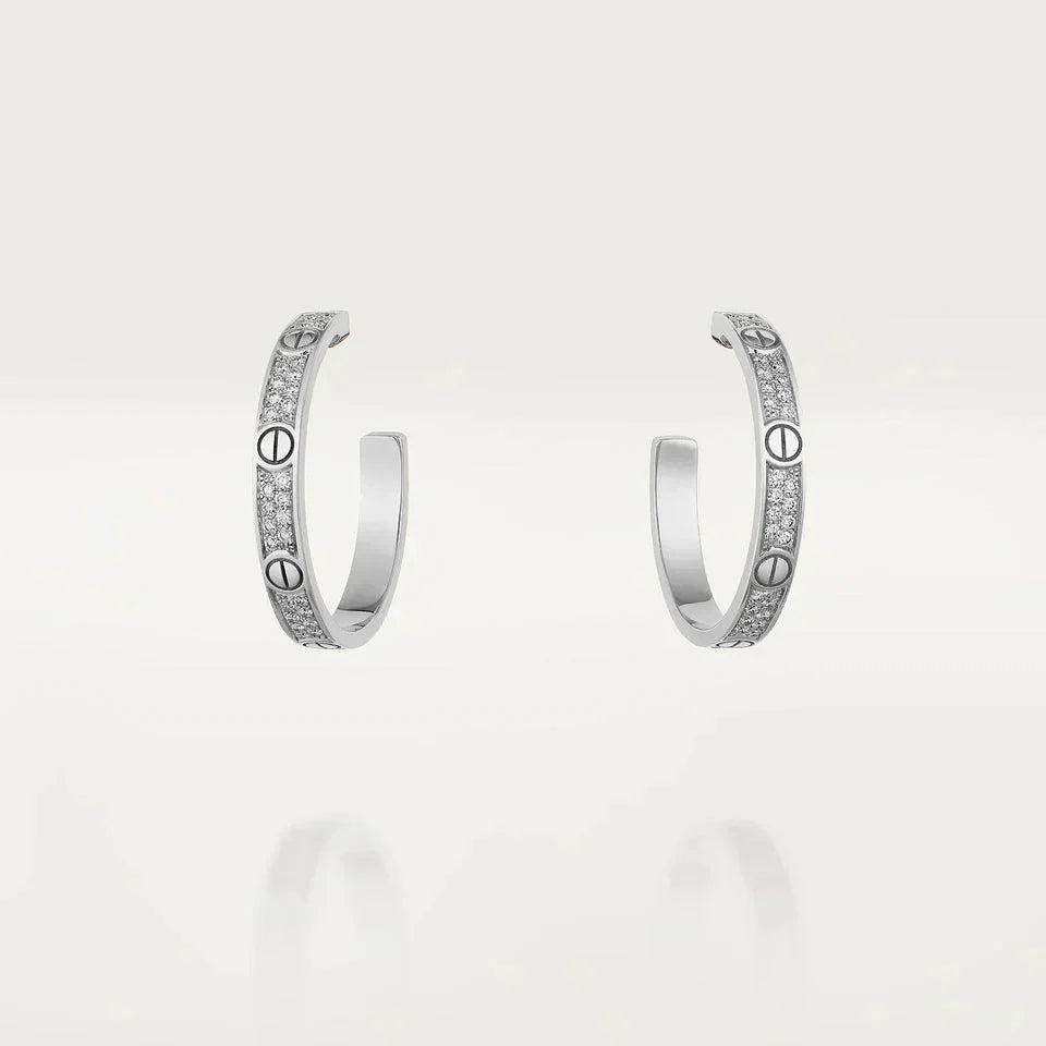 [Kismet Jewels ]LOVE DIAMOND SILVER HOOP EARRINGS