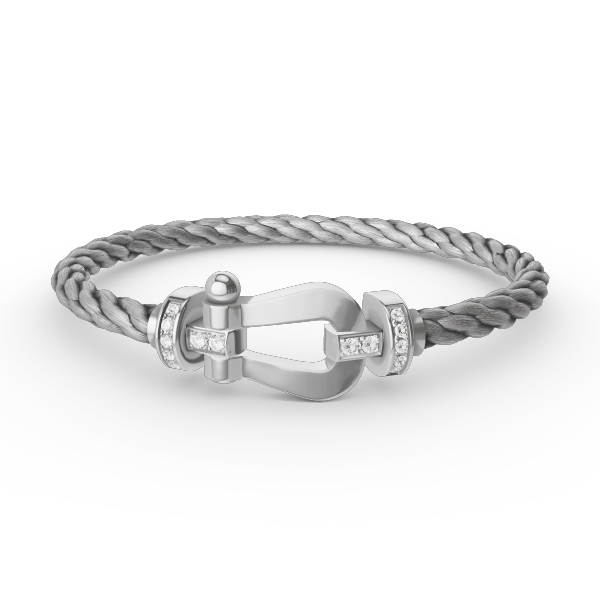 [Kismet Jewels ]FORCE LARGE HORSESHOE HALF DIAMOND BRACELET SILVER