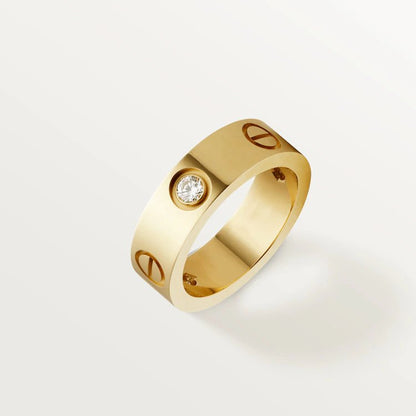[Kismet Jewels ]LOVE RING 5.5MM 3 DIAMONDS PINK GOLD