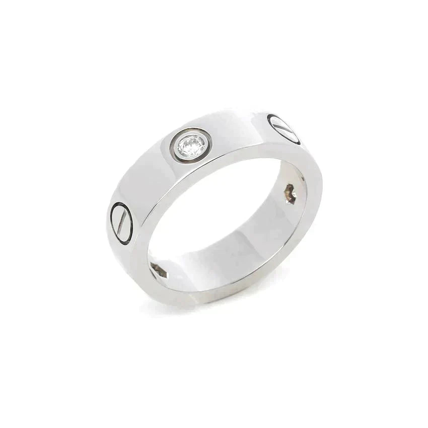 [Kismet Jewels ]LOVE RING 5.5MM 3 DIAMONDS SILVER