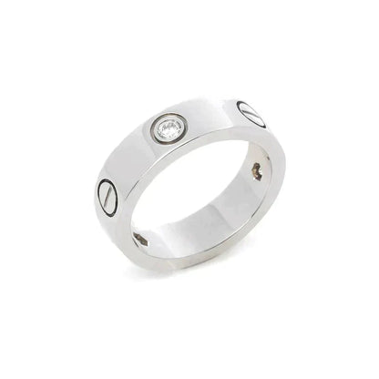 [Kismet Jewels ]LOVE RING 5.5MM 3 DIAMONDS SILVER
