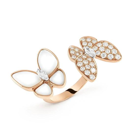 [Kismet Jewels ]TWIN BUTTERFLY DIAMOND MOP RING